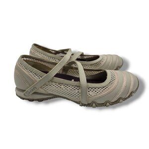 Skechers Proposal Mary Jane Sneaker Womens 7 Natural Mesh Leather PEELING
